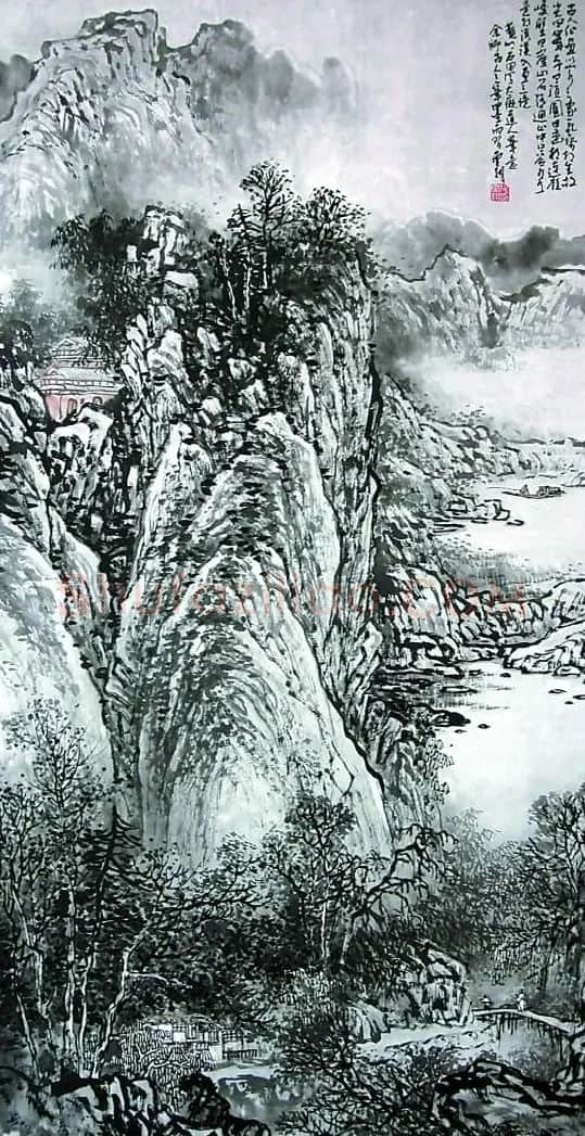 施云翔·水墨山水图