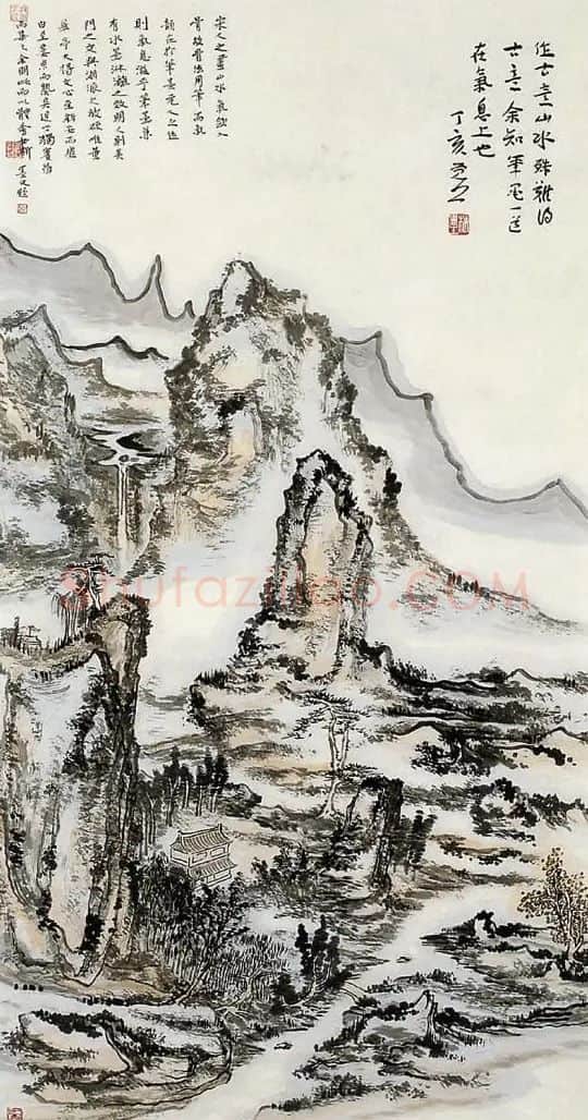 梅墨生·山居图轴