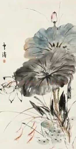 王雪涛·荷花游鱼图