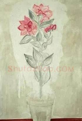 常玉·白底瓶花