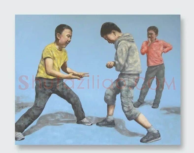 孔繁明·游戏-国王选大臣(布面油画80x100cm 2012年)