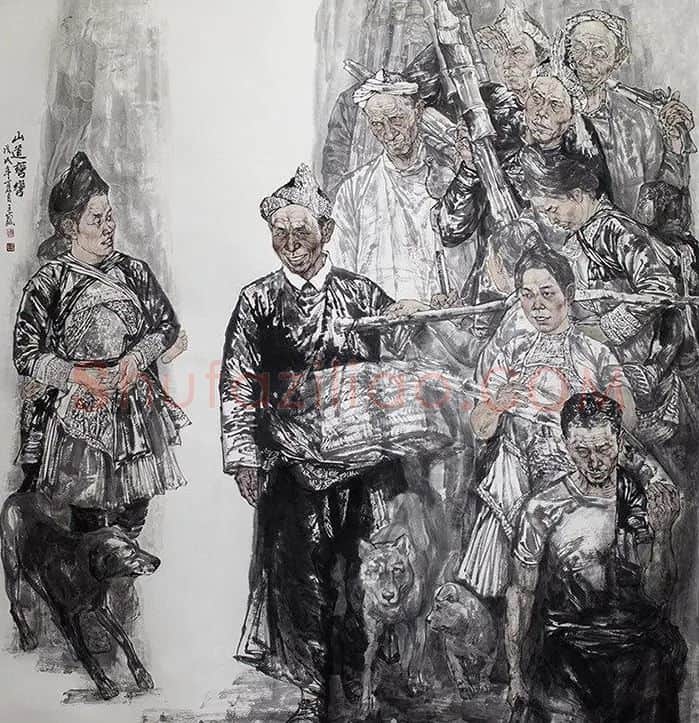 王巍·山道弯弯184×200cm