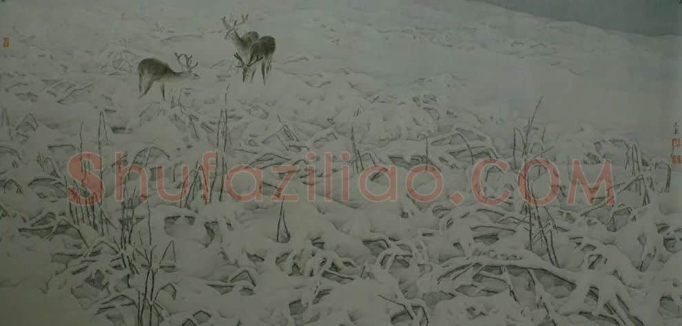 张玉东·雪鹿图