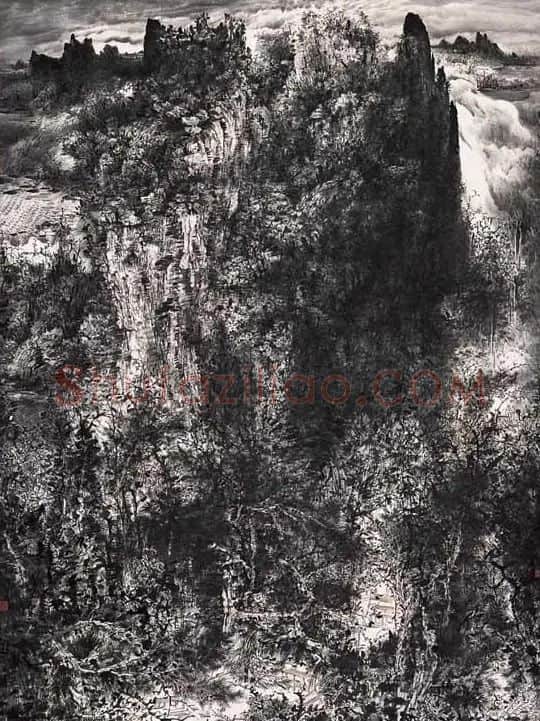 熊红钢·天台山神秀图