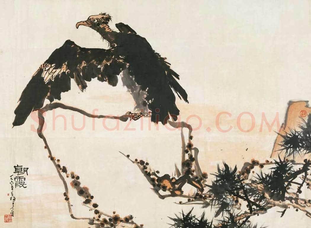 潘天寿《松梅群鸽图》，殿堂级巨制！ | 国画鉴赏
