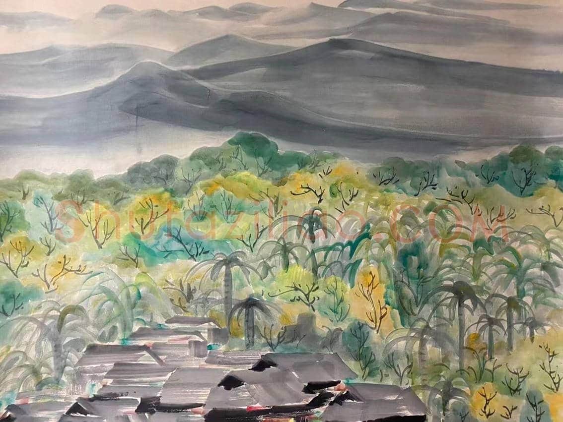 吴冠中重磅巨制《版纳风情》，首次亮相 | 国画图片