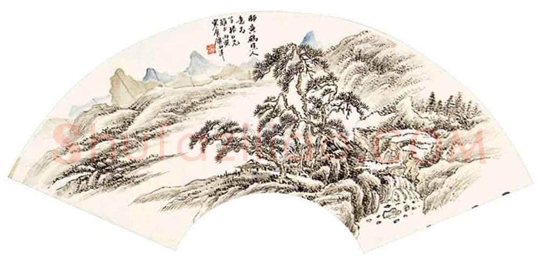 清末名家顾麟士山水扇面作品 | 国画欣赏