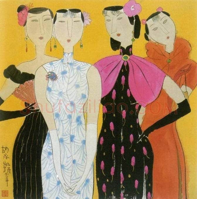 胡永凯中国风味女性人物国画欣赏 | 书画资料