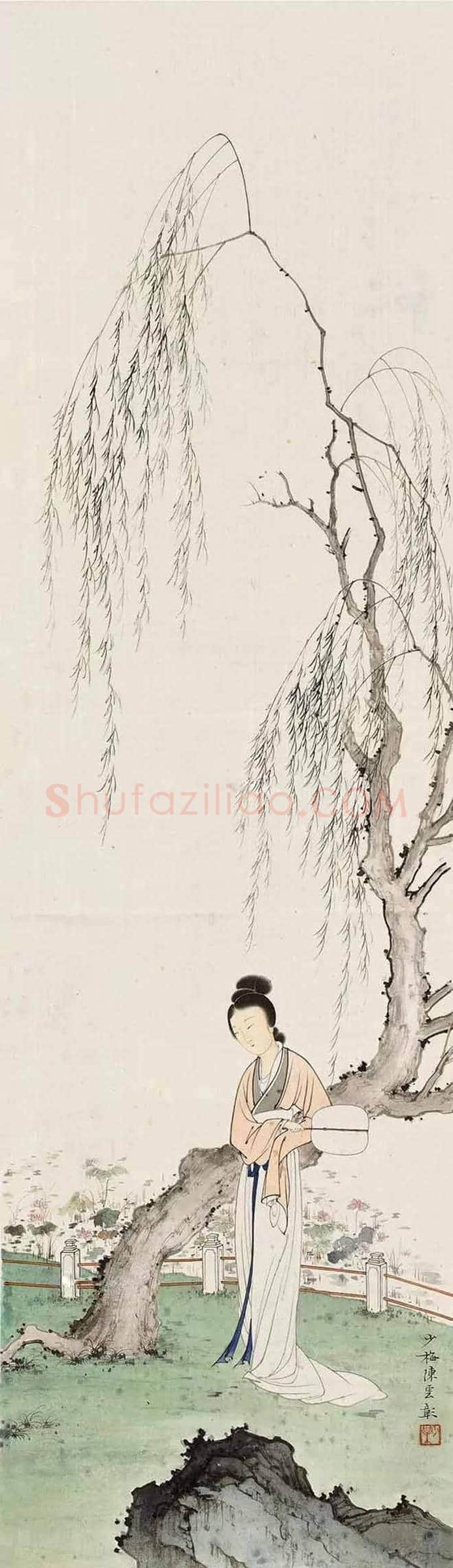 陈少梅人物画，有宋人风格 | 书画百科