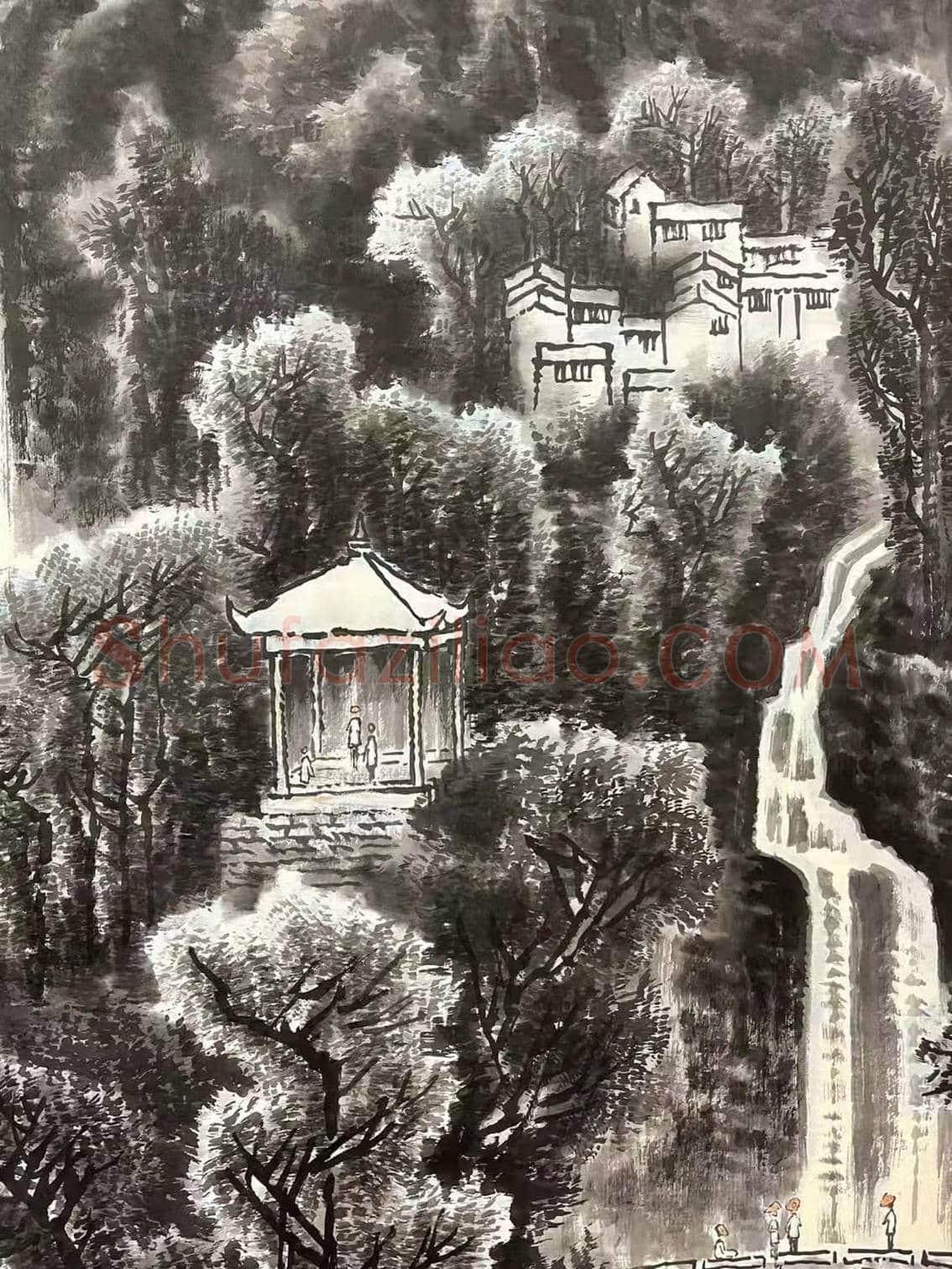 李可染作品《雨后清音图》，精品佳作！ | 国画赏析