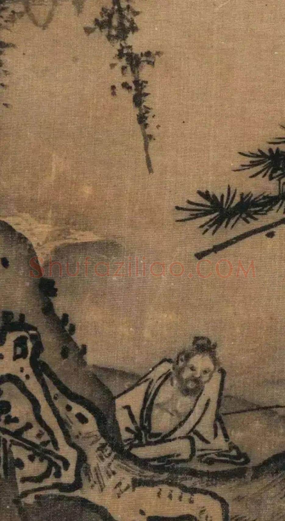 马远拍卖纪录《松岩观瀑图》欣赏 | 书画资料