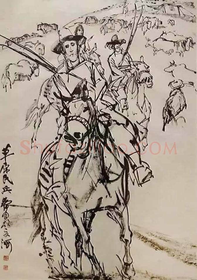 欣赏黄胄速写手稿100张！ | 书画学堂