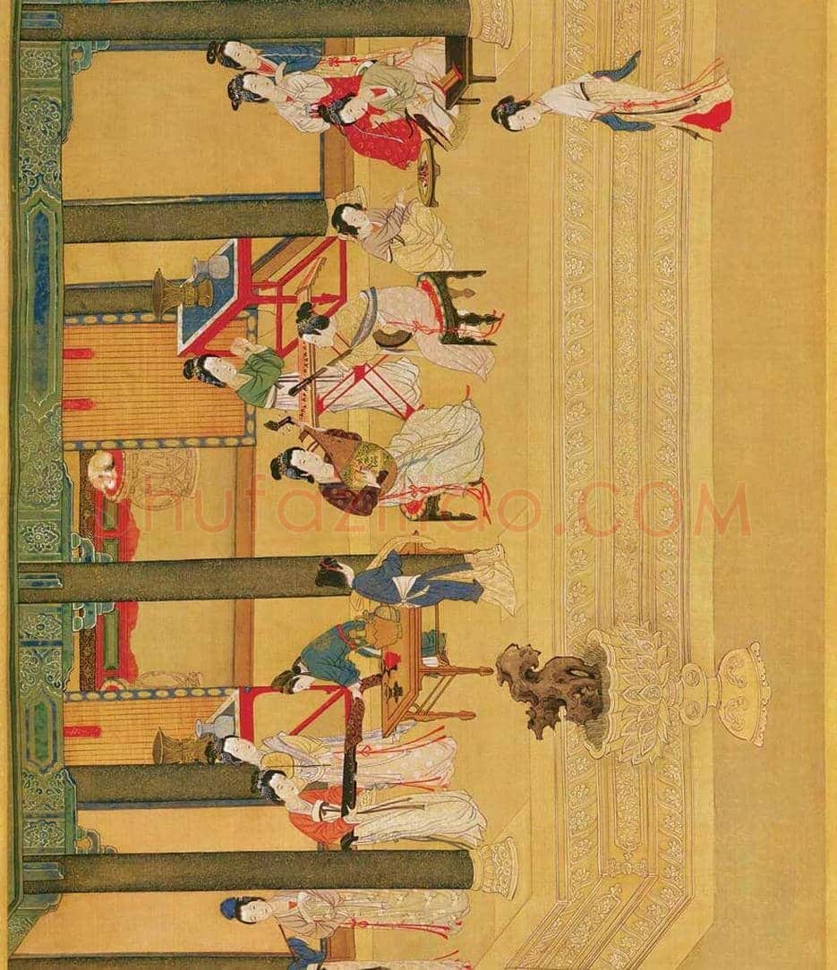仇英《汉宫春晓》 ,重彩仕女第一长卷 | 著名国画鉴赏