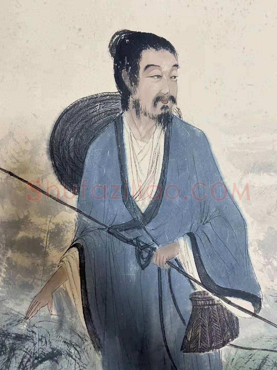 傅抱石《屈原先生小像》,首度面世 | 国画作品