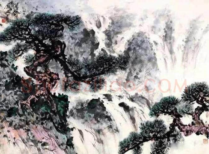 关山月画笔下的瀑布，太壮观啦！ | 书画科普