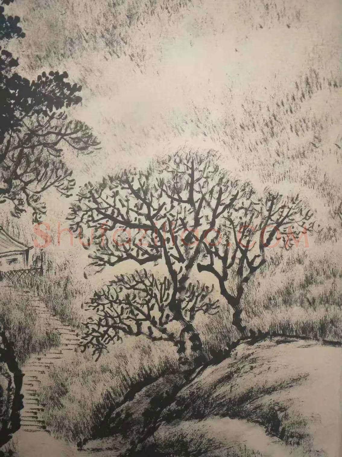 张仃焦墨山水《雪山泉有声》，晚年逸品佳作 | 国画鉴赏