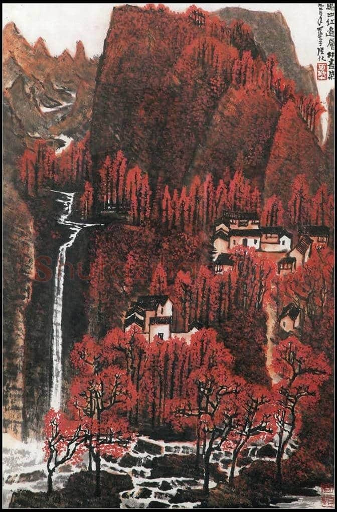 李可染代表作《万山红遍》 | 书画资料