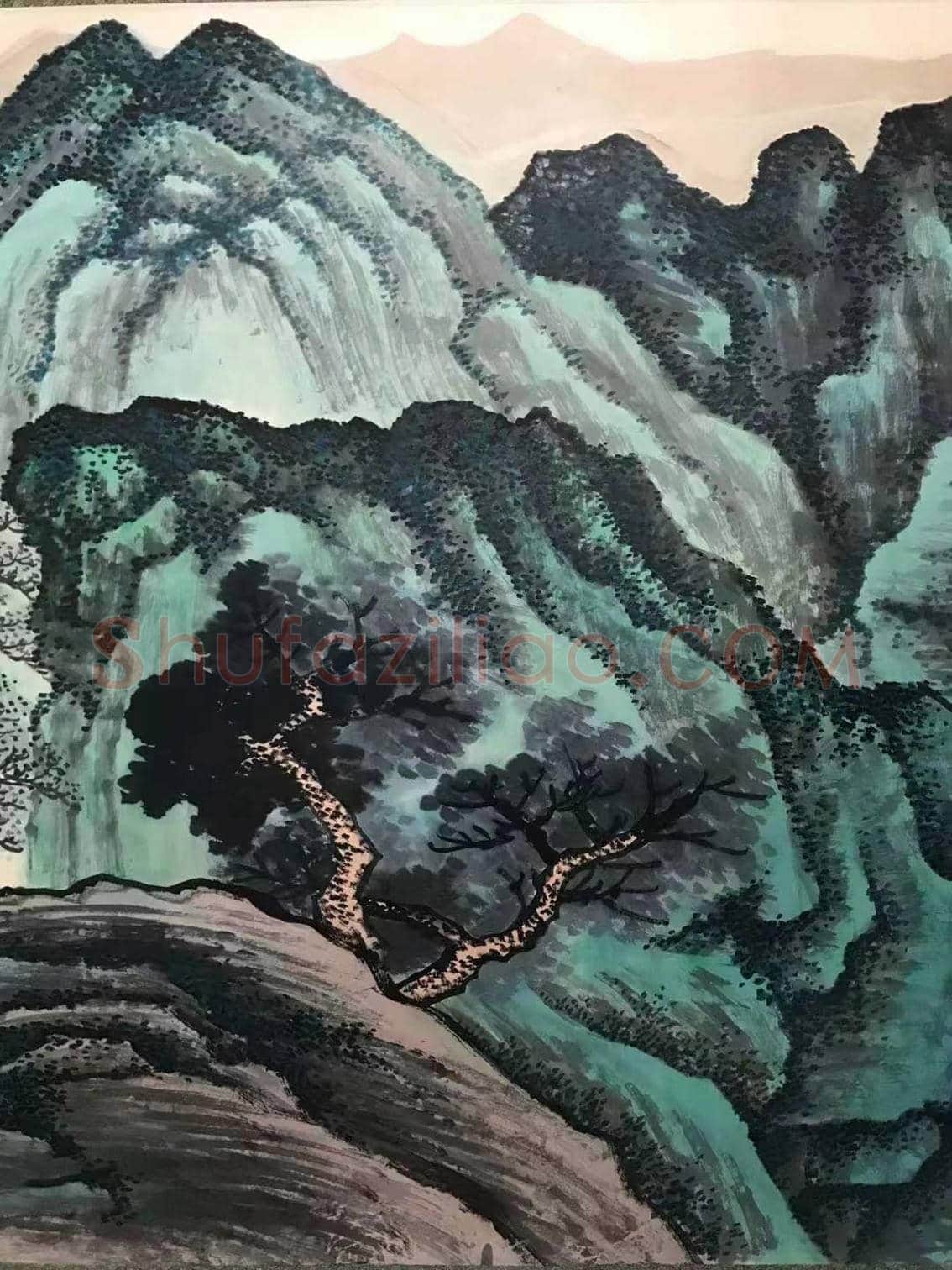 谢稚柳丈二巨制《松瀑亭子》，扛鼎之作！ | 国画图片