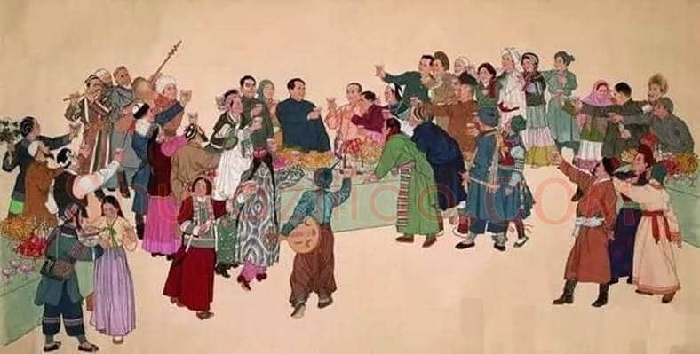 叶浅予《中华民族大团结》工笔重彩人物画赏析 | 书画讲解