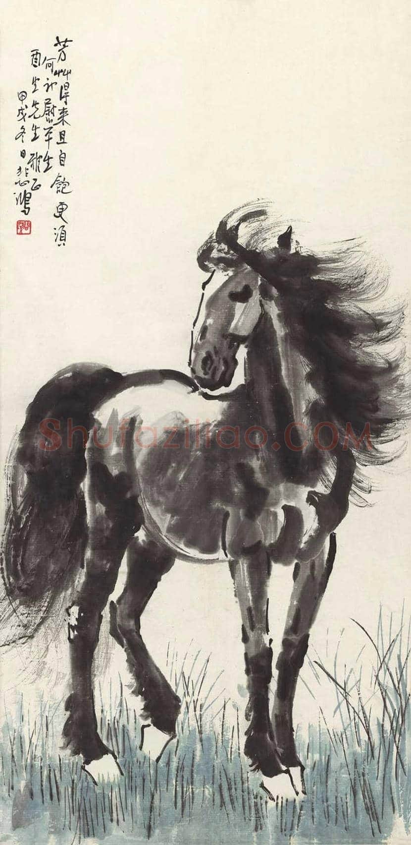 徐悲鸿画马作品高清图片 | 书画资料