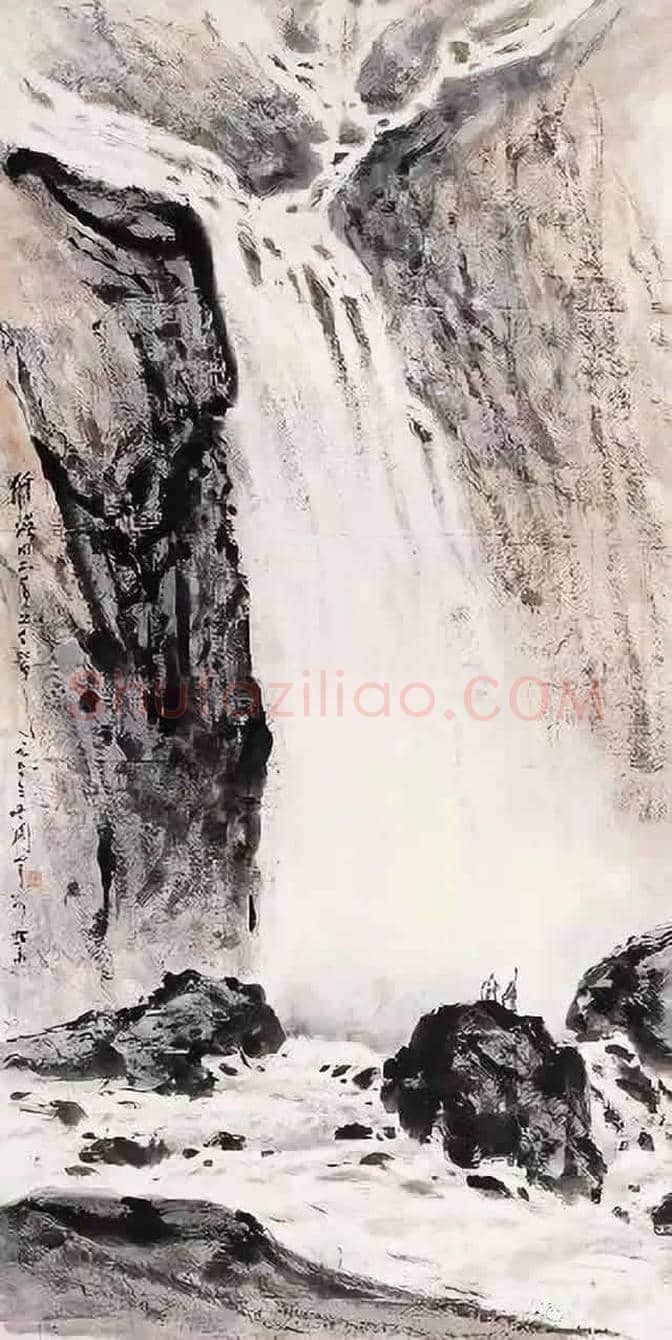 关山月画笔下的瀑布，太壮观啦！ | 书画科普