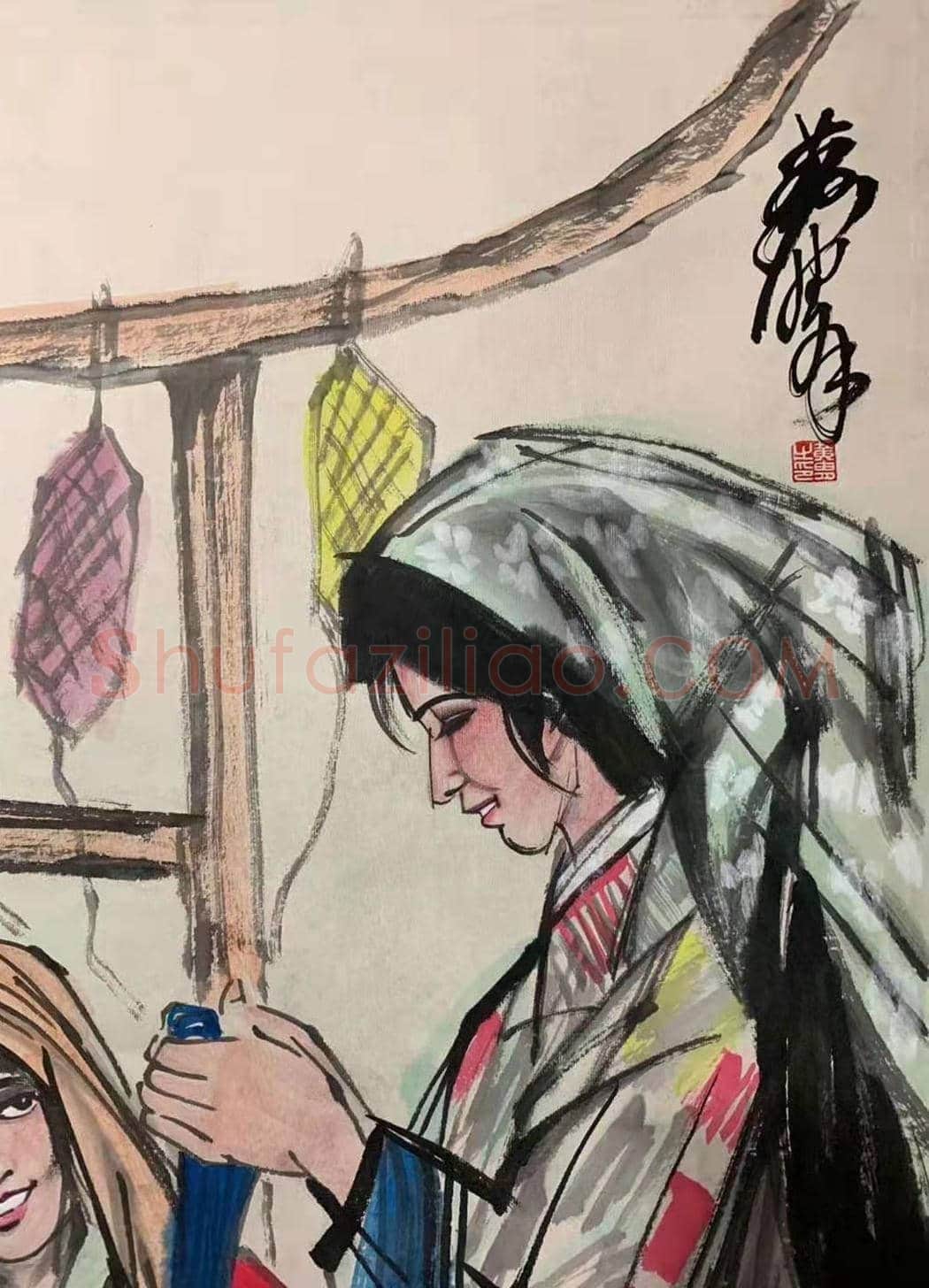 黄胄丈二匹边疆风情人物画,问鼎之作 | 国画赏析