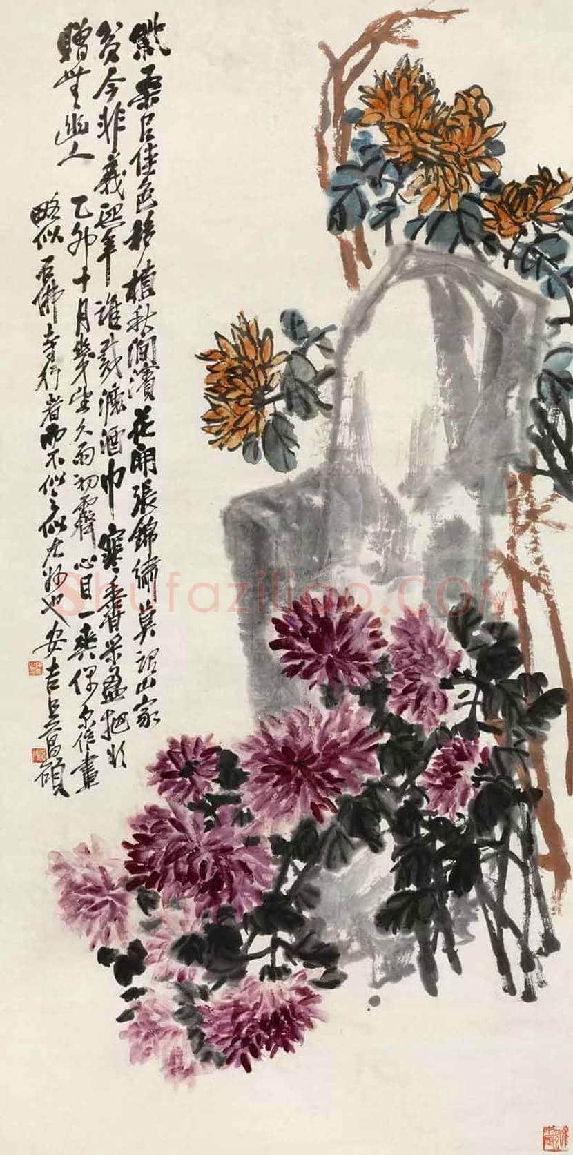 吴昌硕笔下的菊花 | 书画讲解