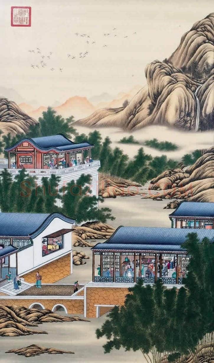 郎世宁《雍正十二月圆明园行乐图》【亿元精品】 | 书画百科