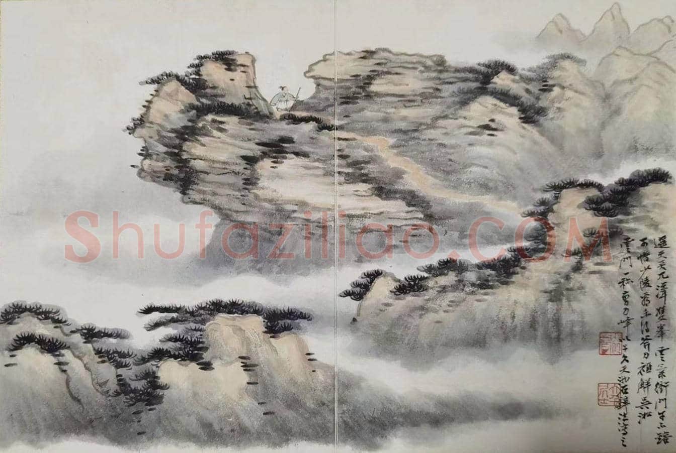 钱镜塘旧藏——张大千《山水十四胜景》册 | 国画赏析