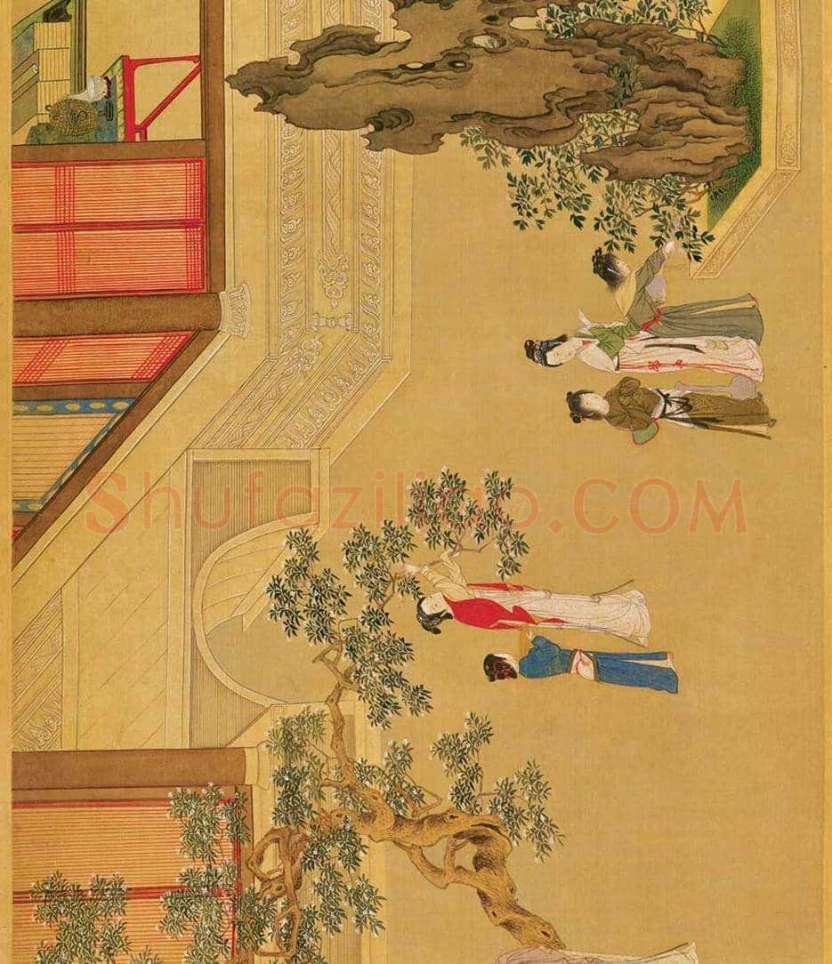 仇英《汉宫春晓》 ,重彩仕女第一长卷 | 著名国画鉴赏