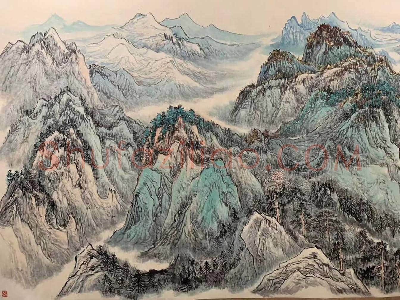 何海霞代表作《看山还看祖国山》 ，充满爱国情怀 | 国画欣赏