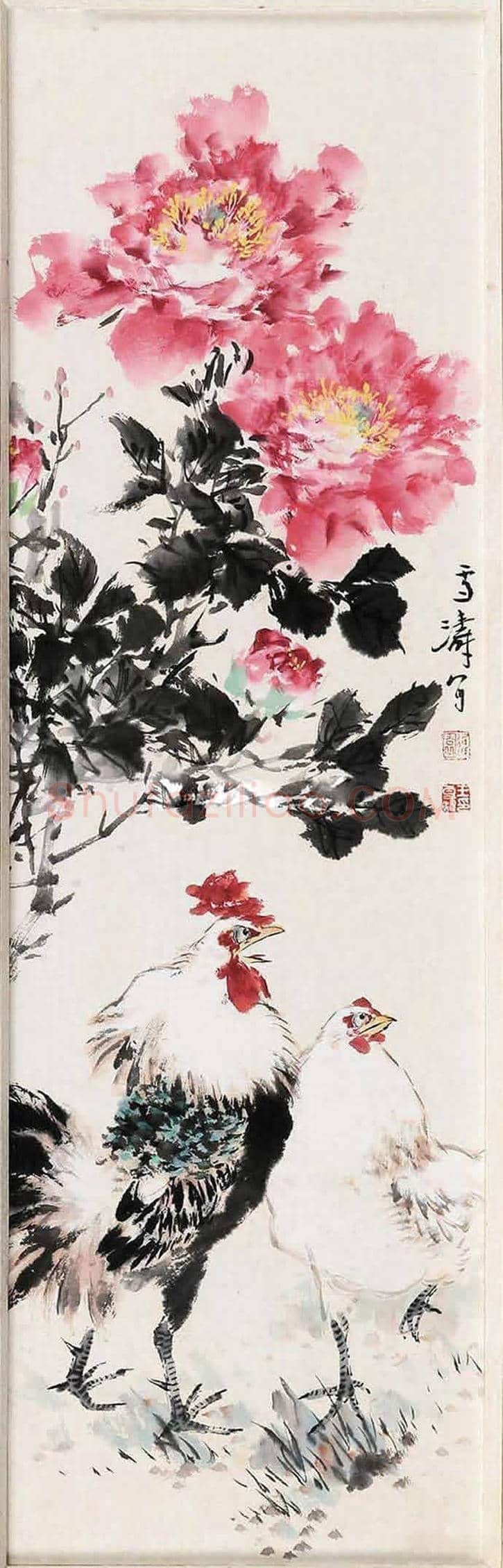 王雪涛画笔下的鸡,喜庆吉祥 | 书画百科