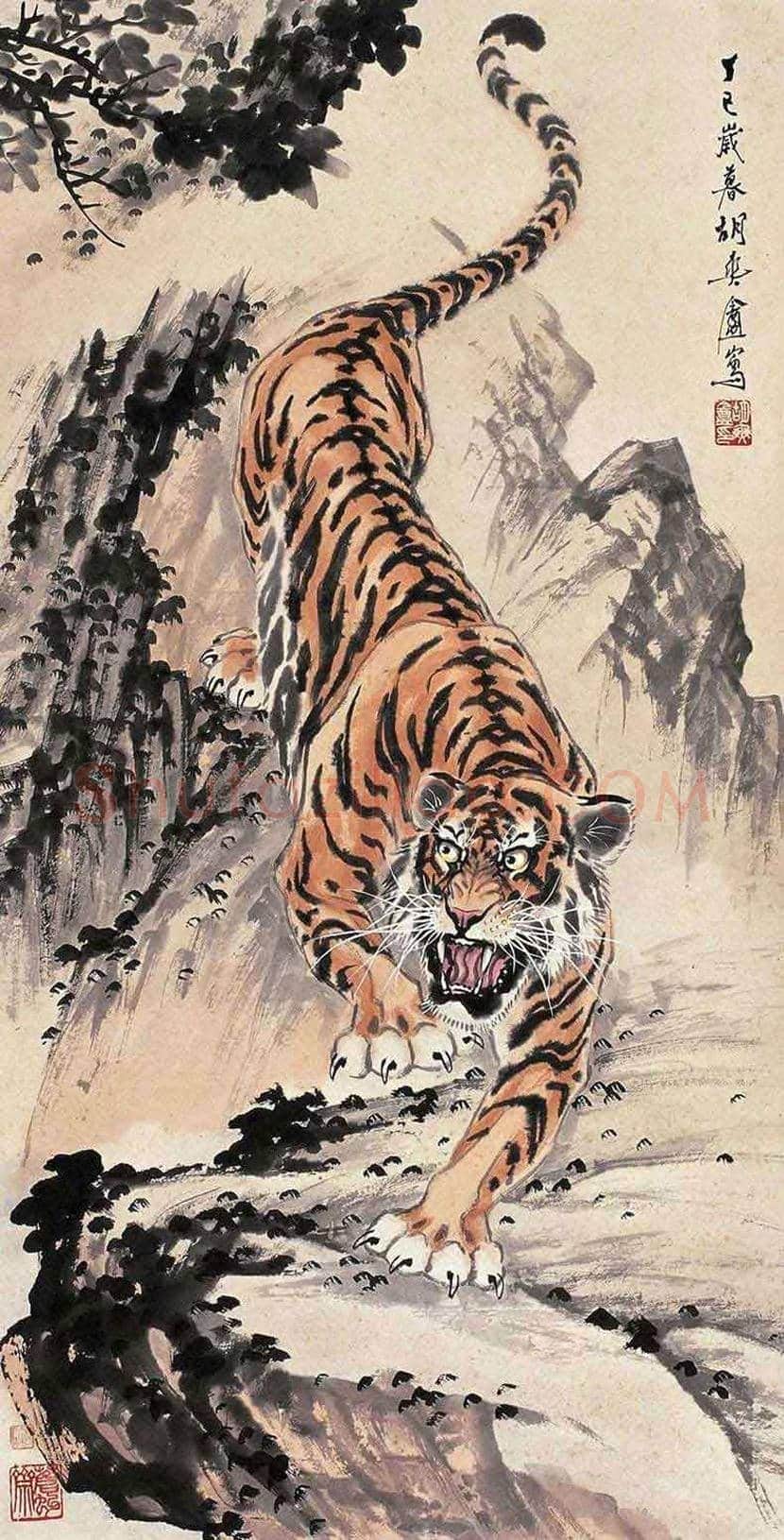 胡爽庵画虎价格及欣赏 | 书画学堂