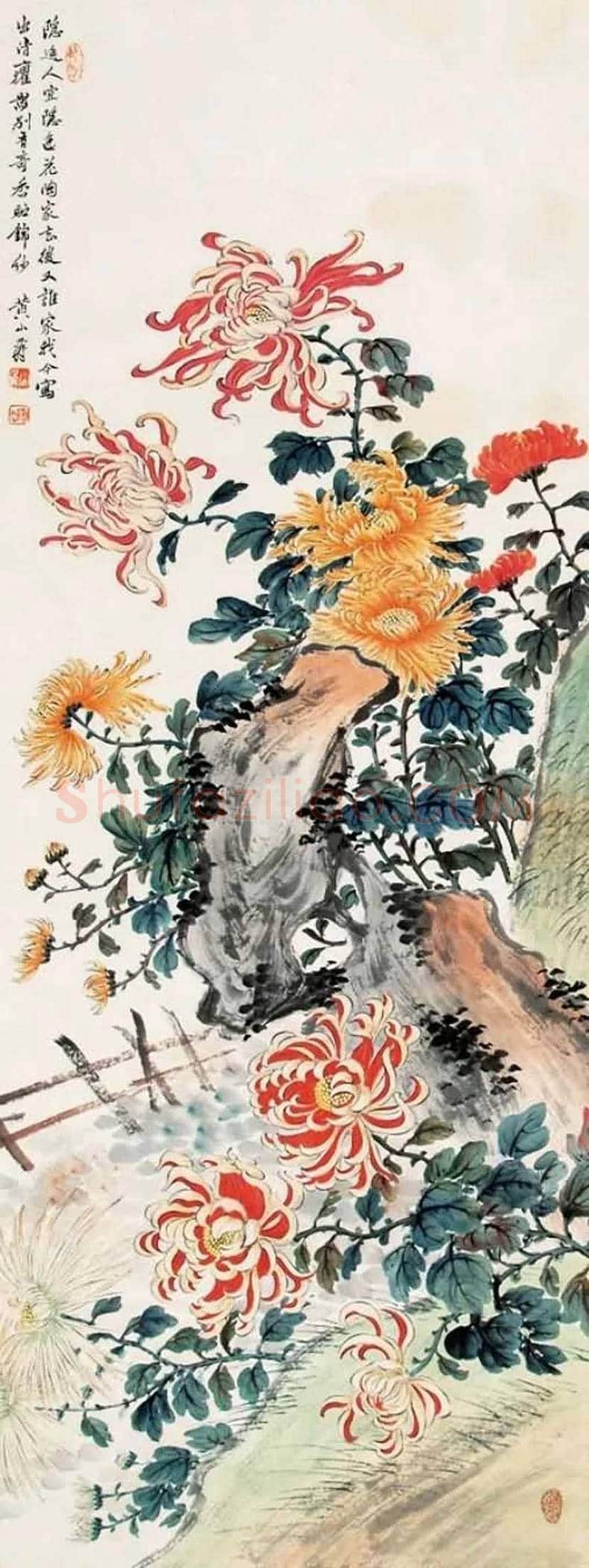 黄山寿花鸟画作欣赏 | 书画百科