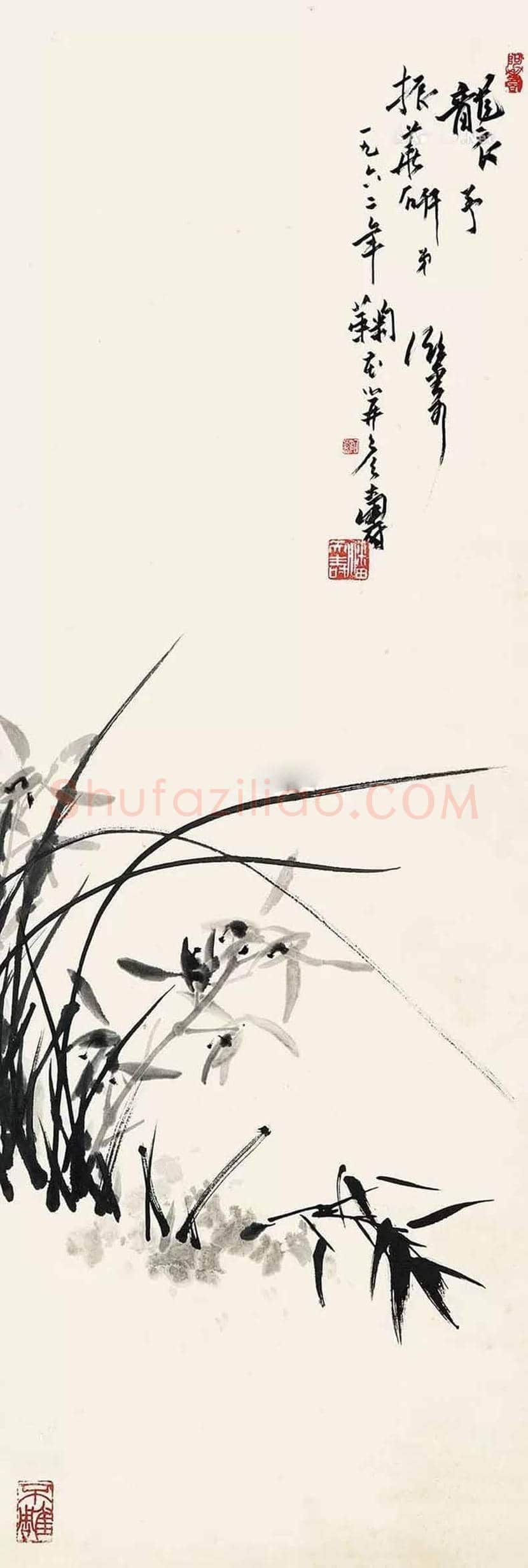 潘天寿不同年代笔下的兰花 | 书画学堂