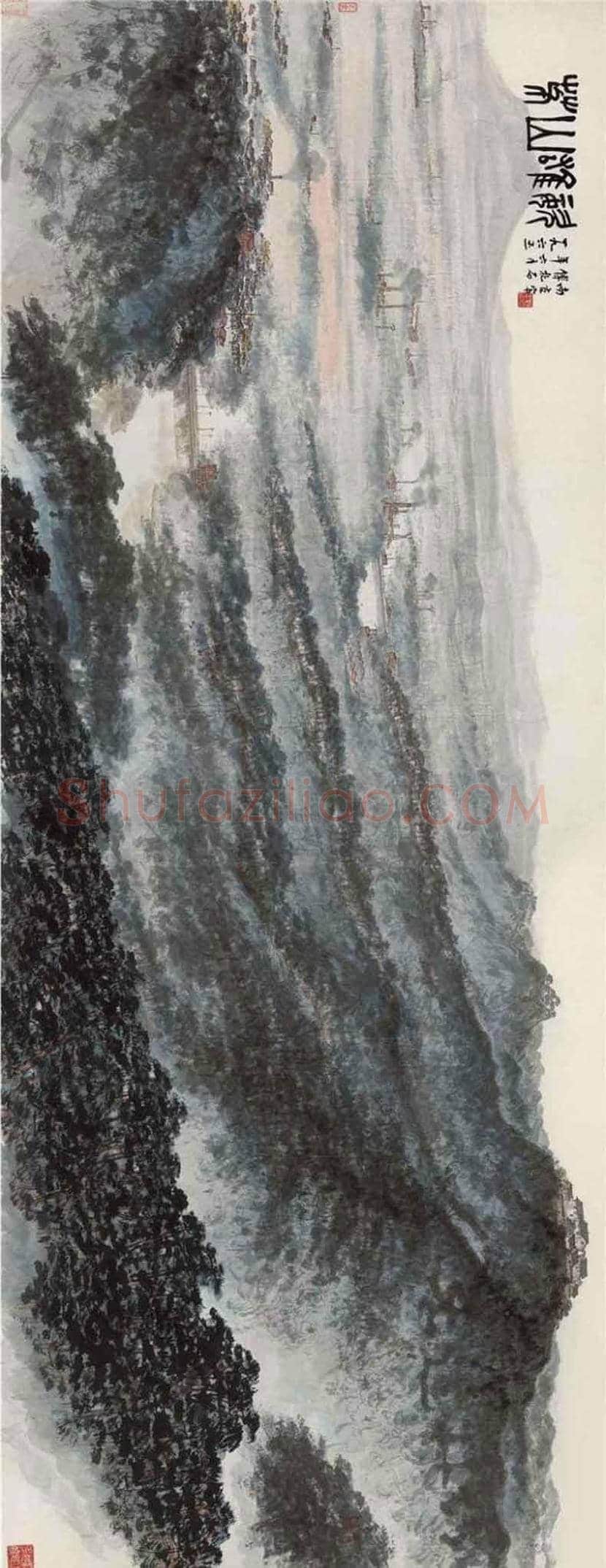 傅抱石作品《茅山雄姿》欣赏 | 书画百科