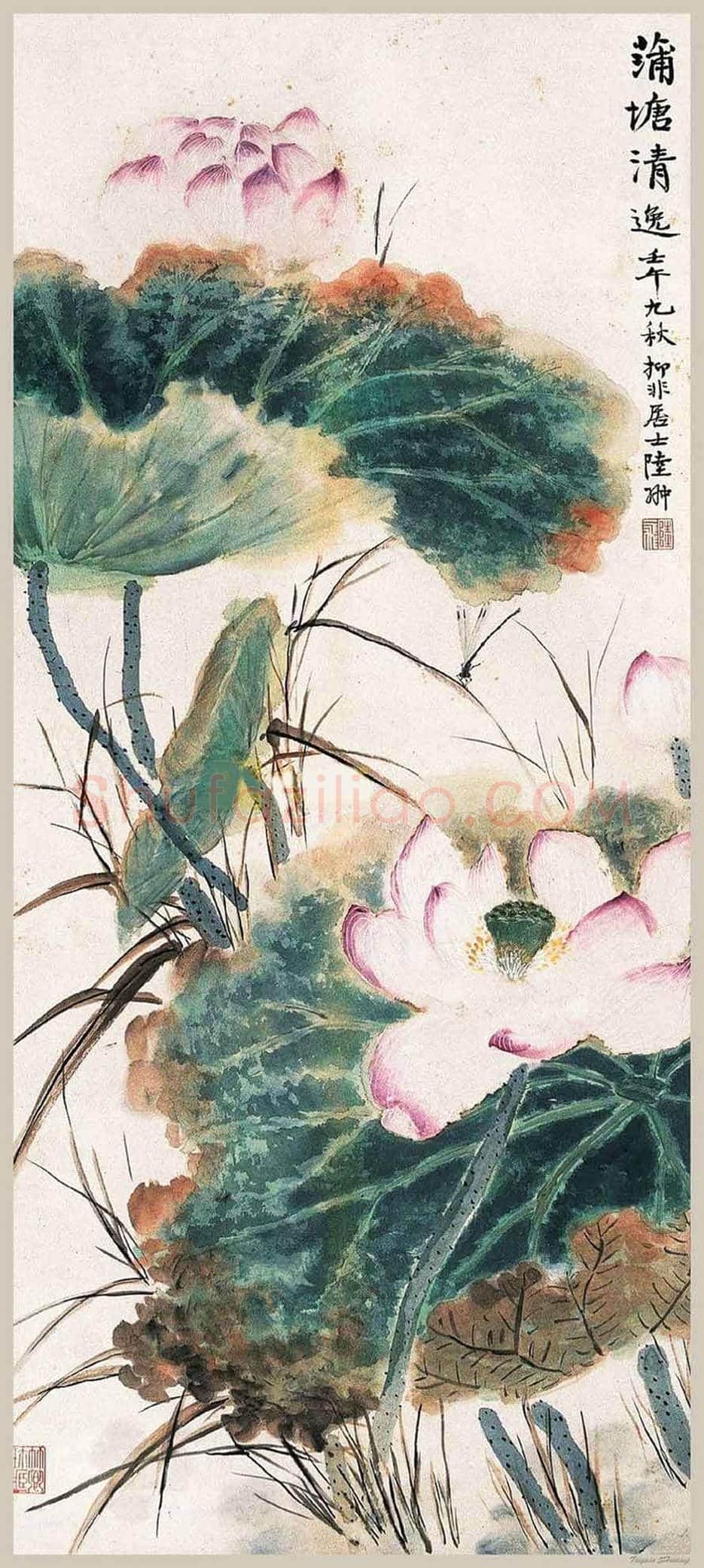 陆抑非荷花作品欣赏 | 书画文摘