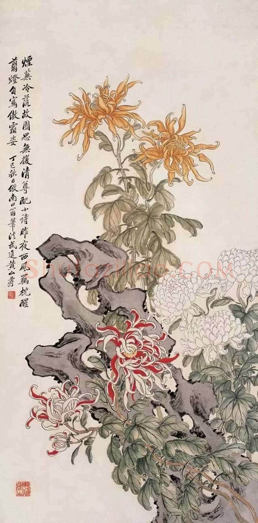黄山寿花鸟画作欣赏 | 书画百科