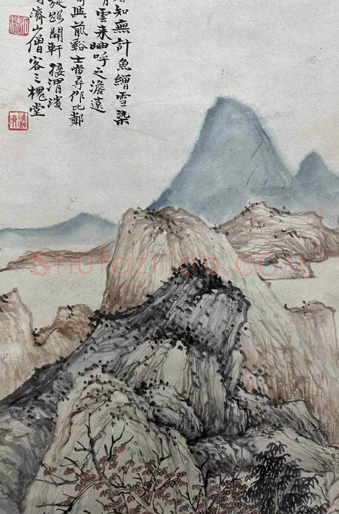 丹枫迎秋 诗画合一——石涛《千山红树图》 | 国画赏析