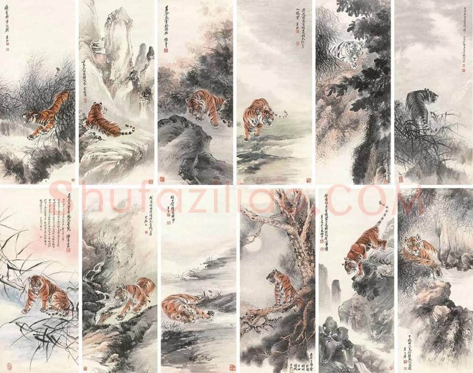 张善孖画虎作品欣赏及拍卖价格 | 书画百科