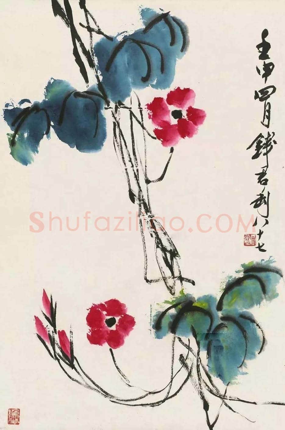 钱君匋笔下的牵牛花,清新奔放 | 书画文摘