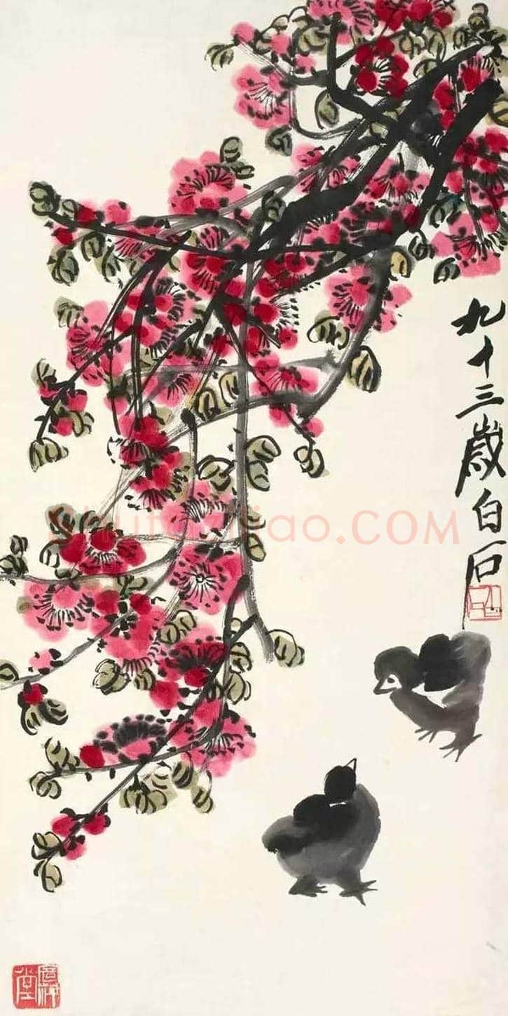 齐白石笔下的桃花欣赏 | 书画讲解