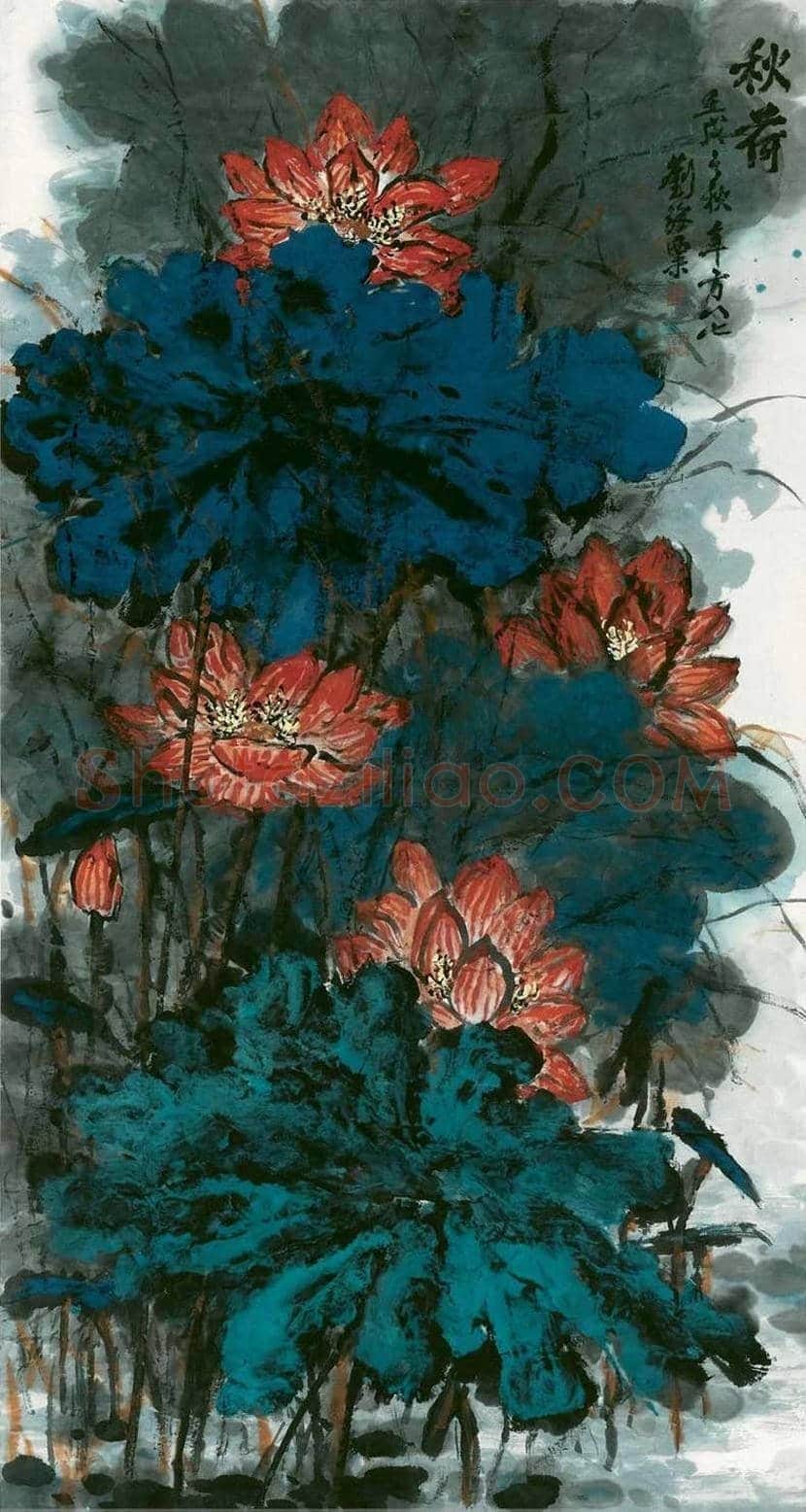 刘海粟荷花作品欣赏 | 著名国画欣赏