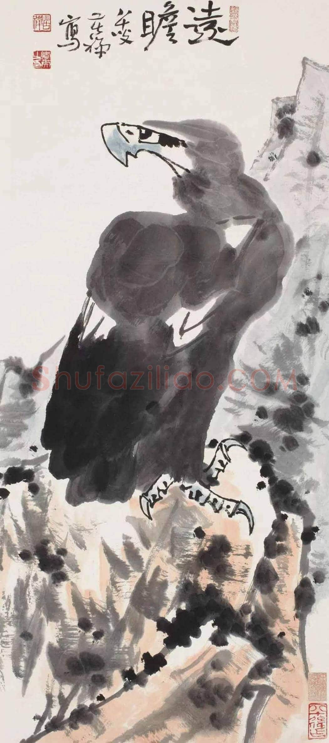李苦禅作品《远瞻》,英气袭人 | 国画图片