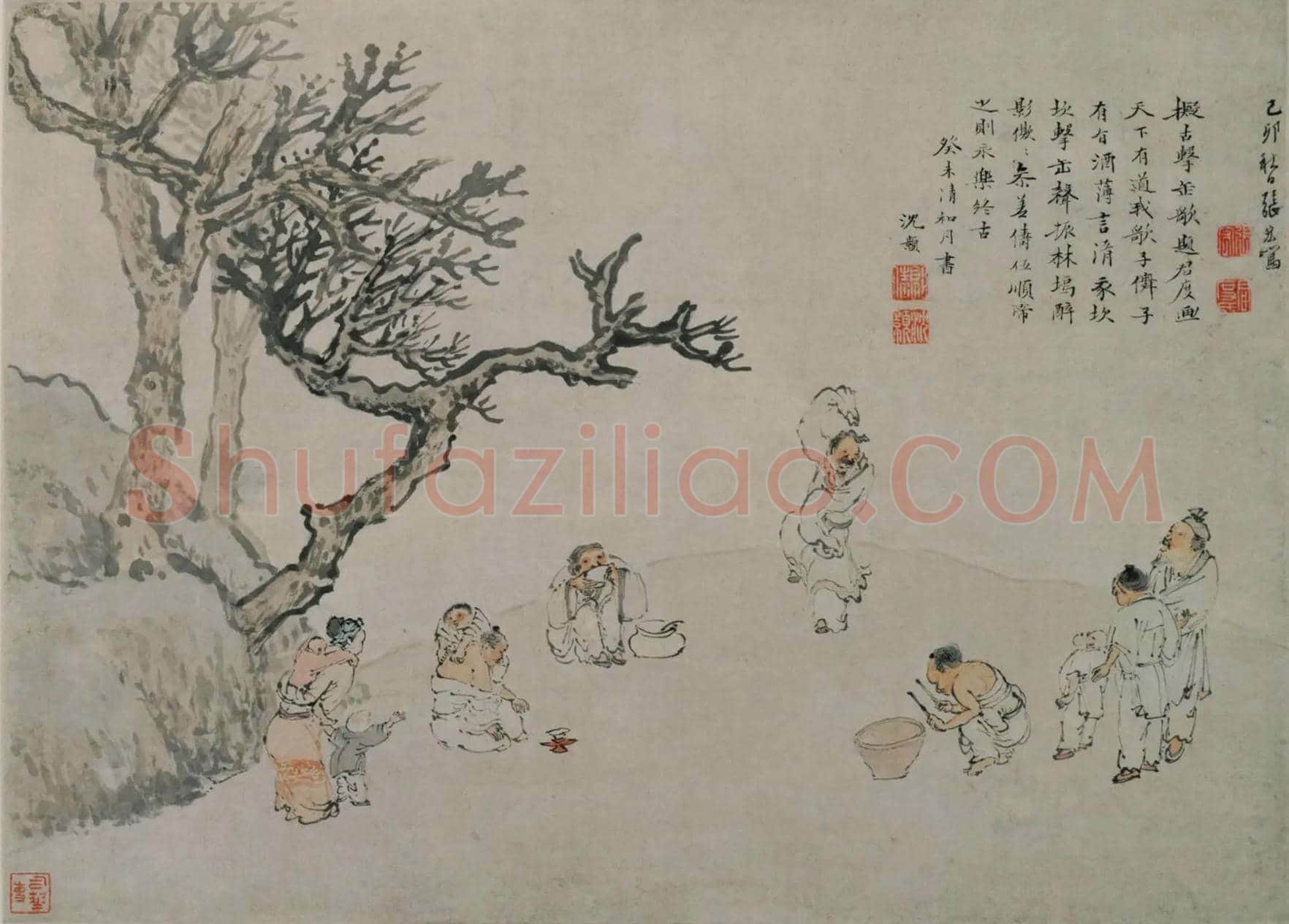 张宏《击缶图》欣赏 | 书画常识