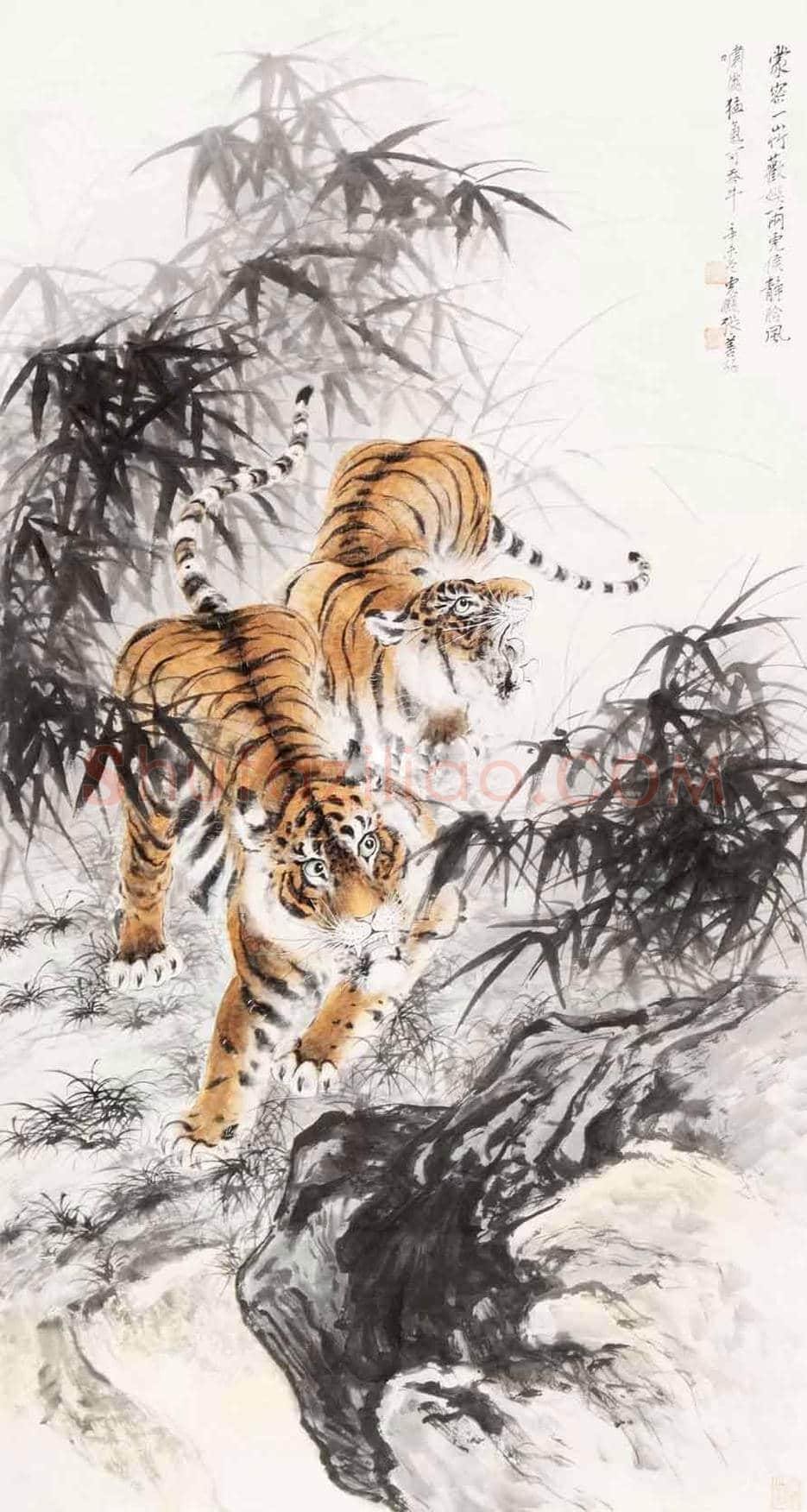 张善孖画虎作品欣赏及拍卖价格 | 书画百科