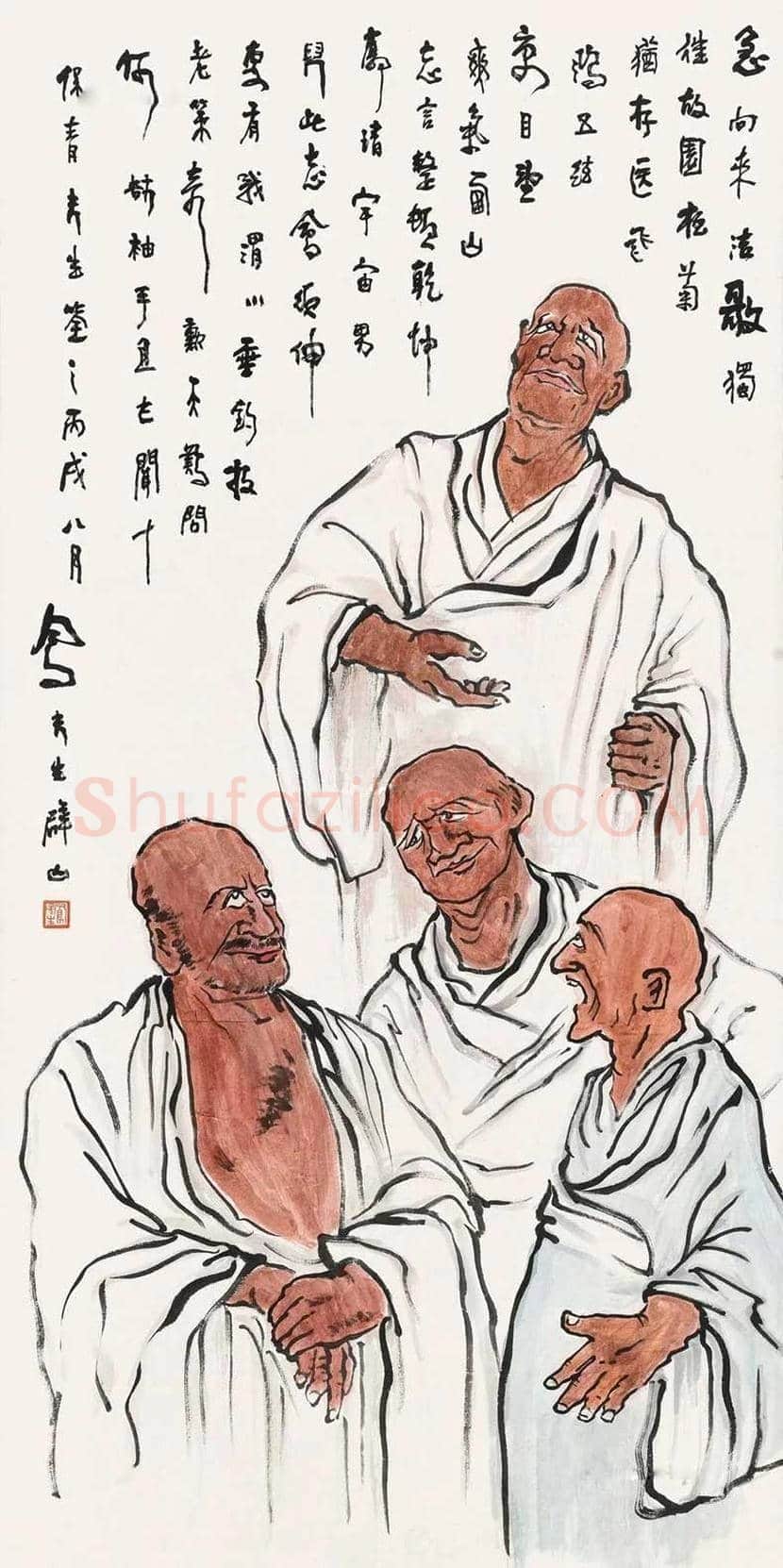 吕凤子人物画作品欣赏 | 书画百科