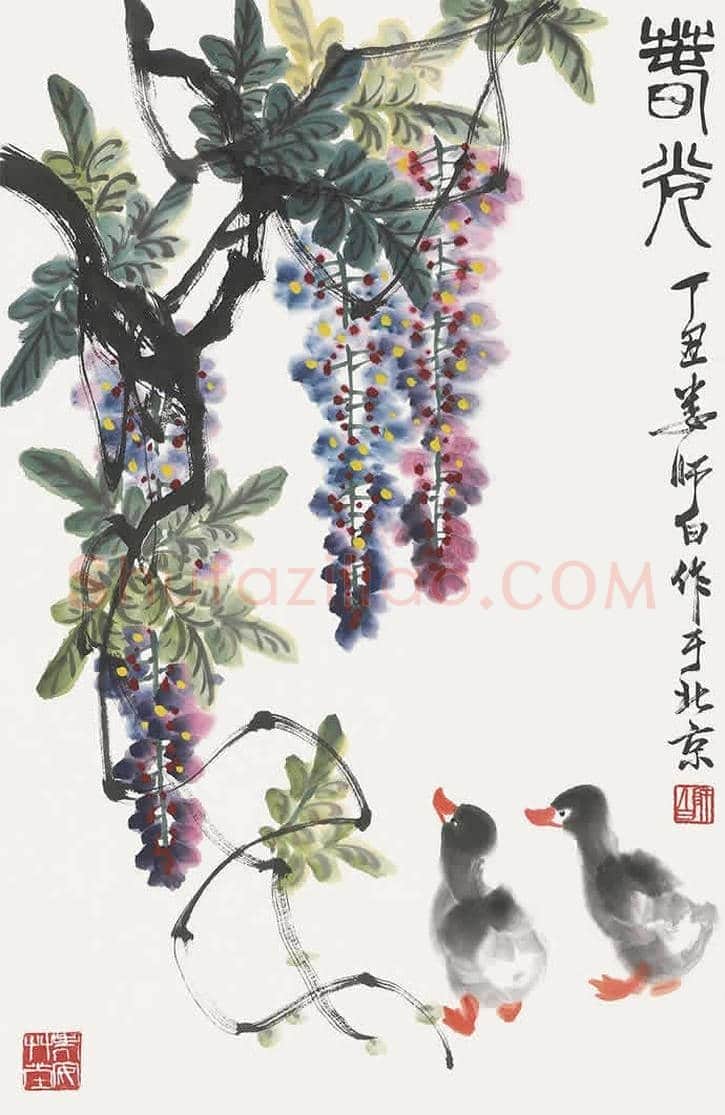 娄师白笔下的小鸭子，太可爱了！ | 书画资料