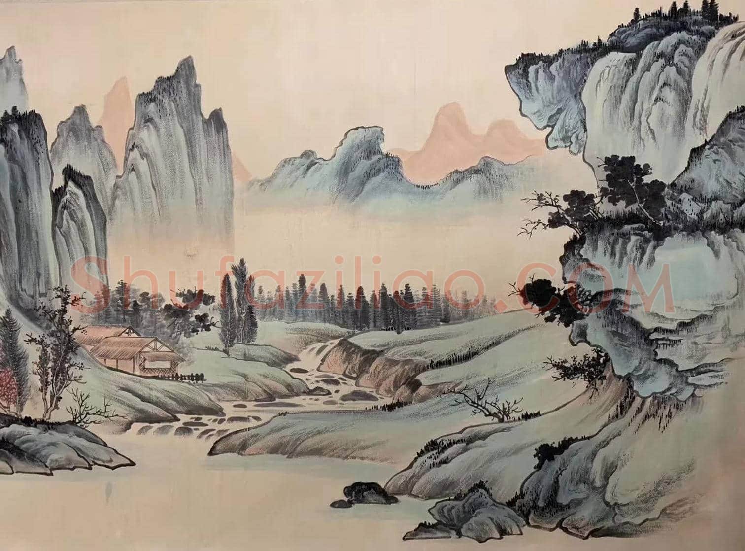 陈少梅丈二巨制《秋色晚霞图》,首度面世 | 国画作品