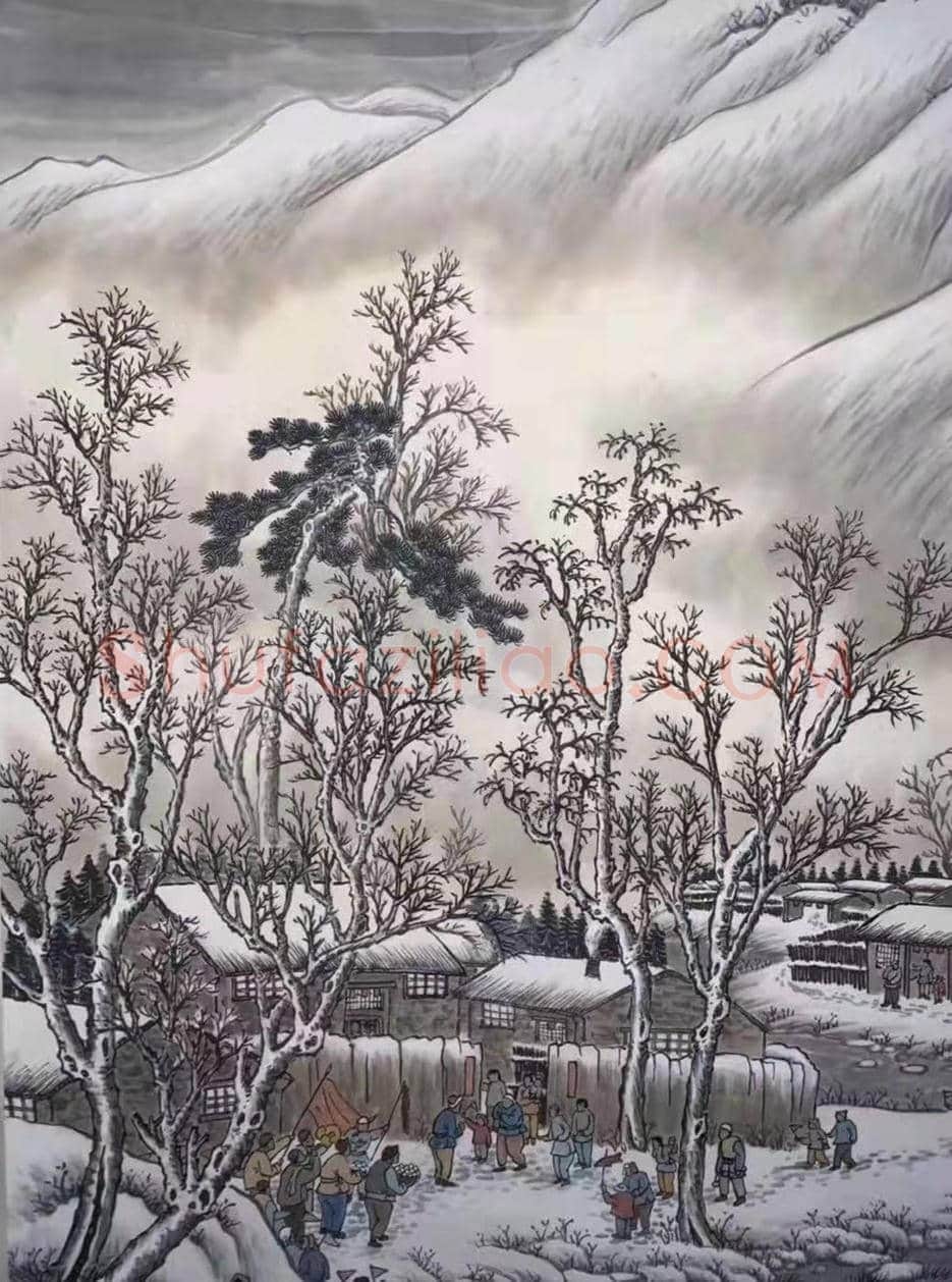 刘子久首幅《给军属拜年》,新年画代表作 | 国画鉴赏